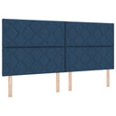 vidaXL Boxspring ágy matraccal fejtámlával Kék 200 x 200 cm Szövet