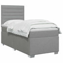 vidaXL Boxspring ágy matraccal Világosszürke Egyszemélyes Szövet
