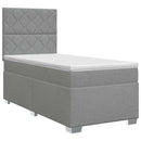 vidaXL Boxspring ágy matraccal Világosszürke Egyszemélyes Szövet