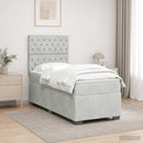 vidaXL Boxspring ágy matraccal Világosszürke 100 x 200 cm Bársony