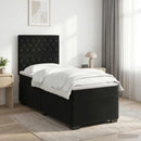 vidaXL Boxspring ágy matraccal fejtámlával Fekete 90 x 200 cm Bársony