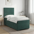 vidaXL Boxspring ágy matraccal Sötétzöld 100 x 200 cm Bársony