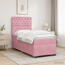 vidaXL Boxspring ágy matraccal Rózsaszín 80 x 200 cm Bársony