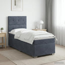 vidaXL Boxspring ágy matraccal Sötétszürke 80 x 200 cm Bársony