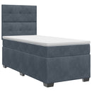 vidaXL Boxspring ágy matraccal Sötétszürke 80 x 200 cm Bársony