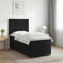 vidaXL Boxspring ágy matraccal fejtámlával Fekete 100 x 200 cm Bársony