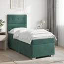 vidaXL Boxspring ágy matraccal Sötétzöld 100 x 200 cm Bársony