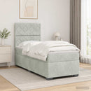 vidaXL Boxspring ágy matraccal Világosszürke 80 x 200 cm Bársony