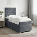 vidaXL Boxspring ágy matraccal Sötétszürke 90 x 190 cm Bársony