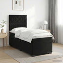 vidaXL Boxspring ágy matraccal fejtámlával Fekete 90 x 200 cm Bársony