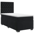 vidaXL Boxspring ágy matraccal fejtámlával Fekete 90 x 200 cm Bársony