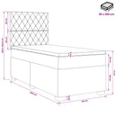 vidaXL Boxspring ágy matraccal fejtámlával Fekete 90 x 200 cm Bársony