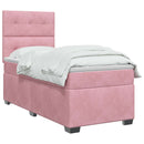 vidaXL Boxspring ágy matraccal Rózsaszín 90 x 200 cm Bársony