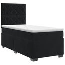 vidaXL Boxspring ágy matraccal fejtámlával Fekete 90 x 200 cm Bársony