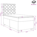 vidaXL Boxspring ágy matraccal fejtámlával Kék 90 x 200 cm Bársony