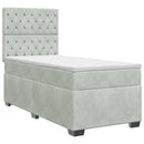 vidaXL Boxspring ágy matraccal Világosszürke 100 x 200 cm Bársony