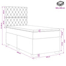 vidaXL Boxspring ágy matraccal Világosszürke 100 x 200 cm Bársony