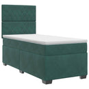 vidaXL Boxspring ágy matraccal Sötétzöld 100 x 200 cm Bársony