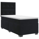 vidaXL Boxspring ágy matraccal fejtámlával Fekete 100 x 200 cm Bársony