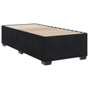 vidaXL Boxspring ágy matraccal fejtámlával Fekete 100 x 200 cm Bársony