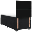 vidaXL Boxspring ágy matraccal fejtámlával Fekete 100 x 200 cm Bársony
