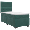vidaXL Boxspring ágy matraccal Sötétzöld 100 x 200 cm Bársony