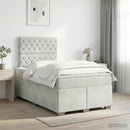 vidaXL Boxspring ágy matraccal Világosszürke 120 x 200 cm Bársony