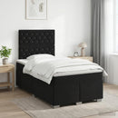 vidaXL Boxspring ágy matraccal fejtámlával Fekete 120 x 190 cm Bársony