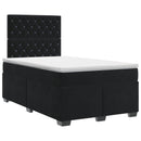 vidaXL Boxspring ágy matraccal fejtámlával Fekete 120 x 190 cm Bársony