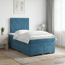 vidaXL Boxspring ágy matraccal fejtámlával Kék 120 x 190 cm Bársony