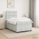 vidaXL Boxspring ágy matraccal Világosszürke 120 x 190 cm Bársony