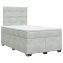 vidaXL Boxspring ágy matraccal Világosszürke 120 x 190 cm Bársony