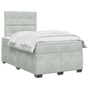 vidaXL Boxspring ágy matraccal Világosszürke 120 x 190 cm Bársony