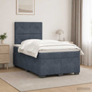vidaXL Boxspring ágy matraccal Sötétszürke 120 x 200 cm Bársony