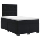 vidaXL Boxspring ágy matraccal fejtámlával Fekete 120 x 190 cm Bársony