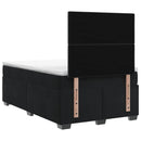 vidaXL Boxspring ágy matraccal fejtámlával Fekete 120 x 190 cm Bársony