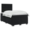 vidaXL Boxspring ágy matraccal fejtámlával Fekete 120 x 190 cm Bársony