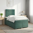 vidaXL Boxspring ágy matraccal Sötétzöld 120 x 200 cm Bársony