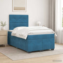 vidaXL Boxspring ágy matraccal fejtámlával Kék 120 x 190 cm Bársony