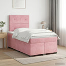 vidaXL Boxspring ágy matraccal Rózsaszín 120 x 190 cm Bársony