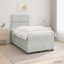 vidaXL Boxspring ágy matraccal Világosszürke 120 x 200 cm Bársony