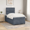 vidaXL Boxspring ágy matraccal Sötétszürke 120 x 200 cm Bársony