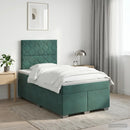 vidaXL Boxspring ágy matraccal Sötétzöld 120 x 190 cm Bársony