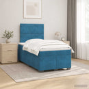 vidaXL Boxspring ágy matraccal fejtámlával Kék 120 x 190 cm Bársony
