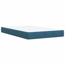 vidaXL Boxspring ágy matraccal fejtámlával Kék 120 x 190 cm Bársony