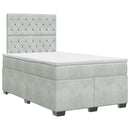 vidaXL Boxspring ágy matraccal Világosszürke 120 x 200 cm Bársony