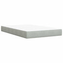 vidaXL Boxspring ágy matraccal Világosszürke 120 x 200 cm Bársony