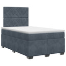 vidaXL Boxspring ágy matraccal Sötétszürke 120 x 200 cm Bársony