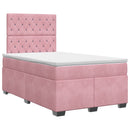vidaXL Boxspring ágy matraccal Rózsaszín 120 x 200 cm Bársony