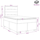 vidaXL Boxspring ágy matraccal Sötétszürke 120 x 200 cm Bársony